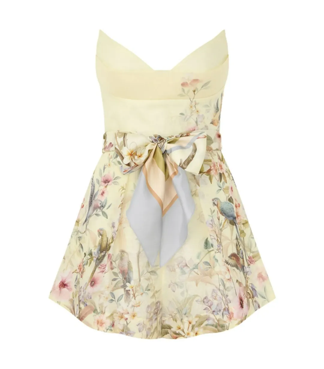 Zimmermann Rebellion Fitted Playsuit Lemon Aviary Size 0 / AU 8 for rent on The Volte - main image