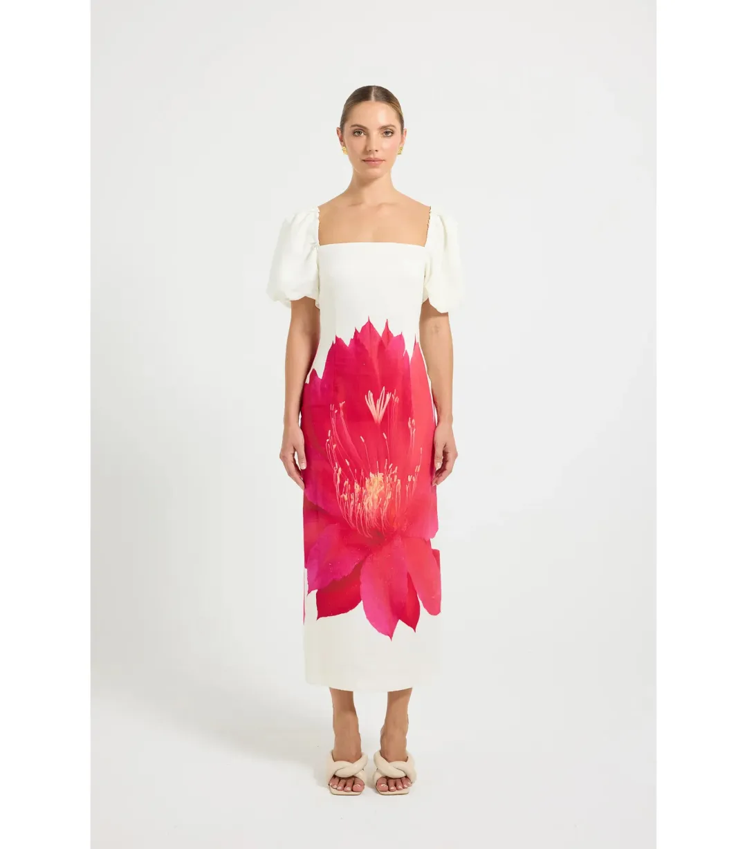 Pasduchas Aurelia Sleeve Midi Dress Floral Size AU 12 for rent on The Volte - main image