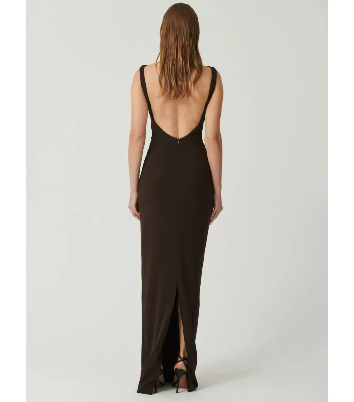 Effie Kats Verona Maxi Gown Coffee Brown Size M / AU 10 - Image 3