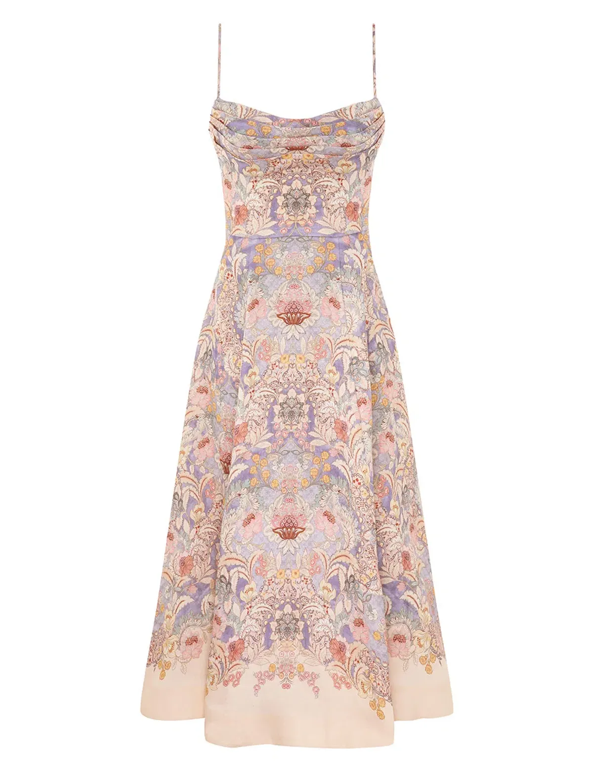 Zimmermann Rebellion Tuck Midi Dress Blue Floral Size 2 / AU 12 - Image 1
