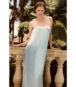 Shona Joy La Lune Strapless Column Maxi Dress Powder Blue Size AU 10 for rent on The Volte - image 6