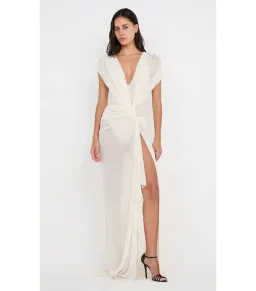 Bec & Bridge Leia Drape Maxi Gown Buttercream Size AU 6 for rent on The Volte - image 1