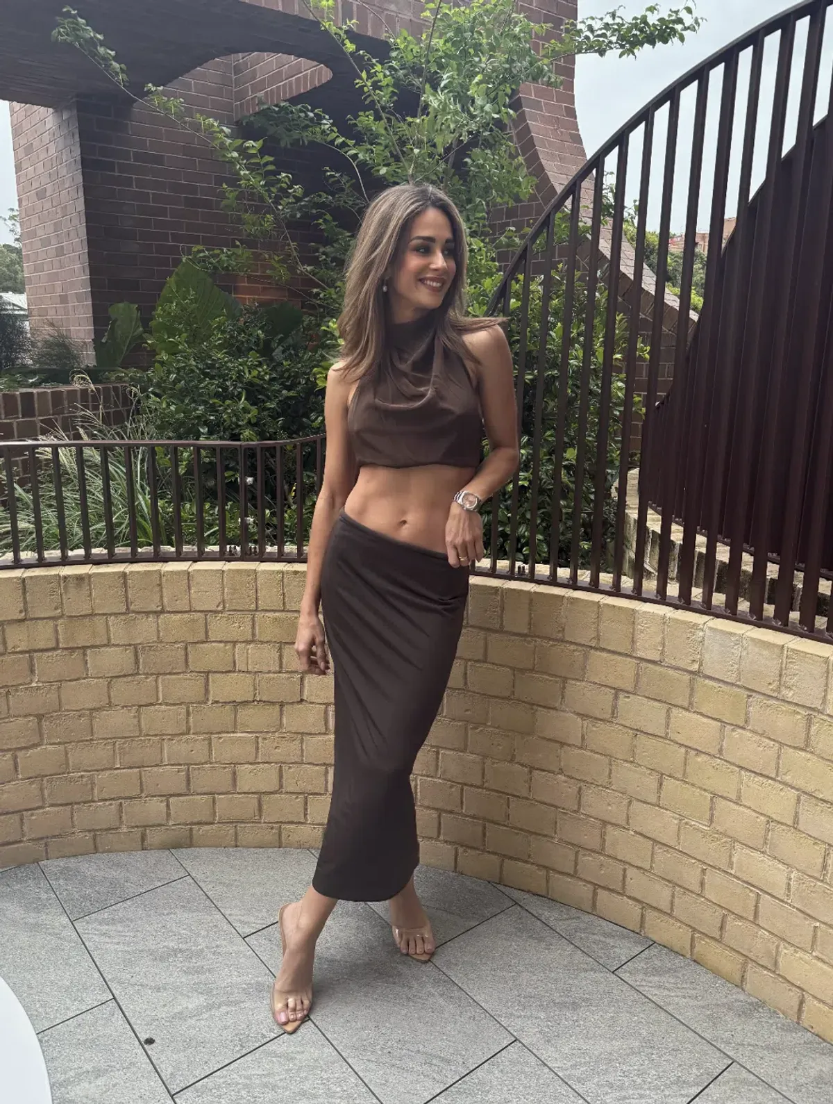 Sir the Label Rioja Halter Scarf Top and Mattheo Midi Skirt Brown Size 0 / AU 6 - Image 4