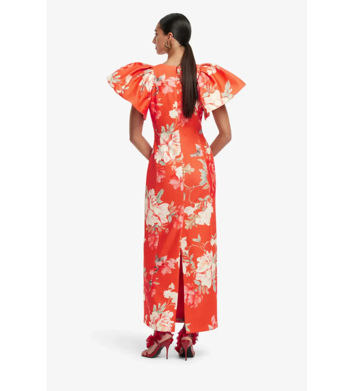 Leo Lin Lucinda Maxi Dress Saffron Peony Print Size 12 - Image 4