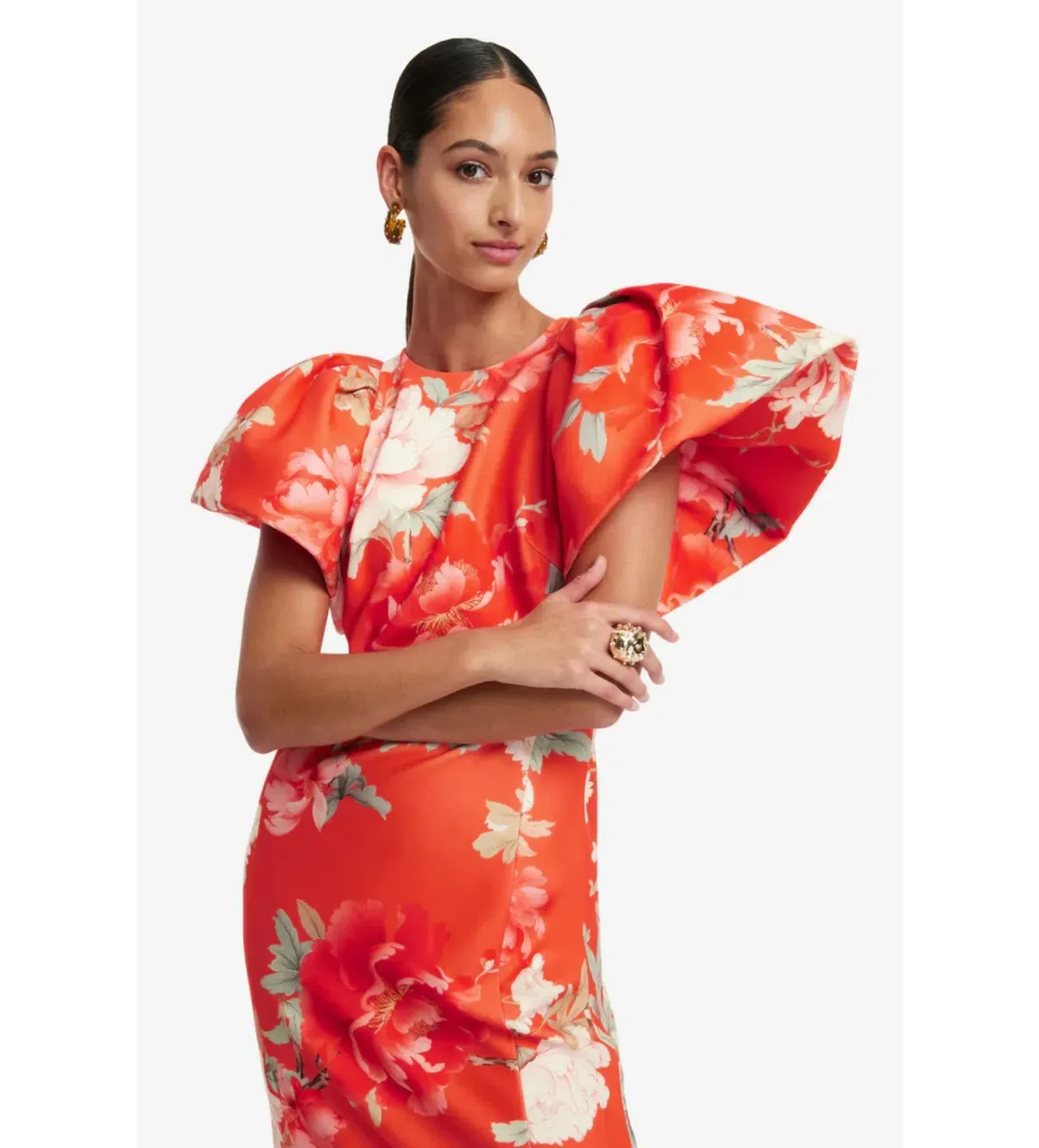 Leo Lin Lucinda Maxi Dress Saffron Peony Print Size 14 - Image 3