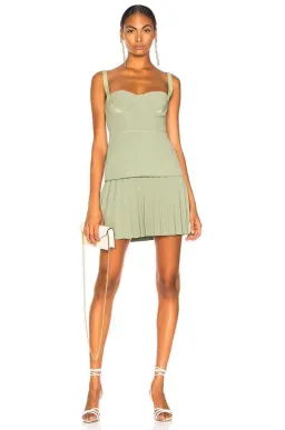 Dion Lee Bustier Pleated Mini Dress in Green Size US 6/ UK 10 / AU 10 for rent on The Volte - image 1