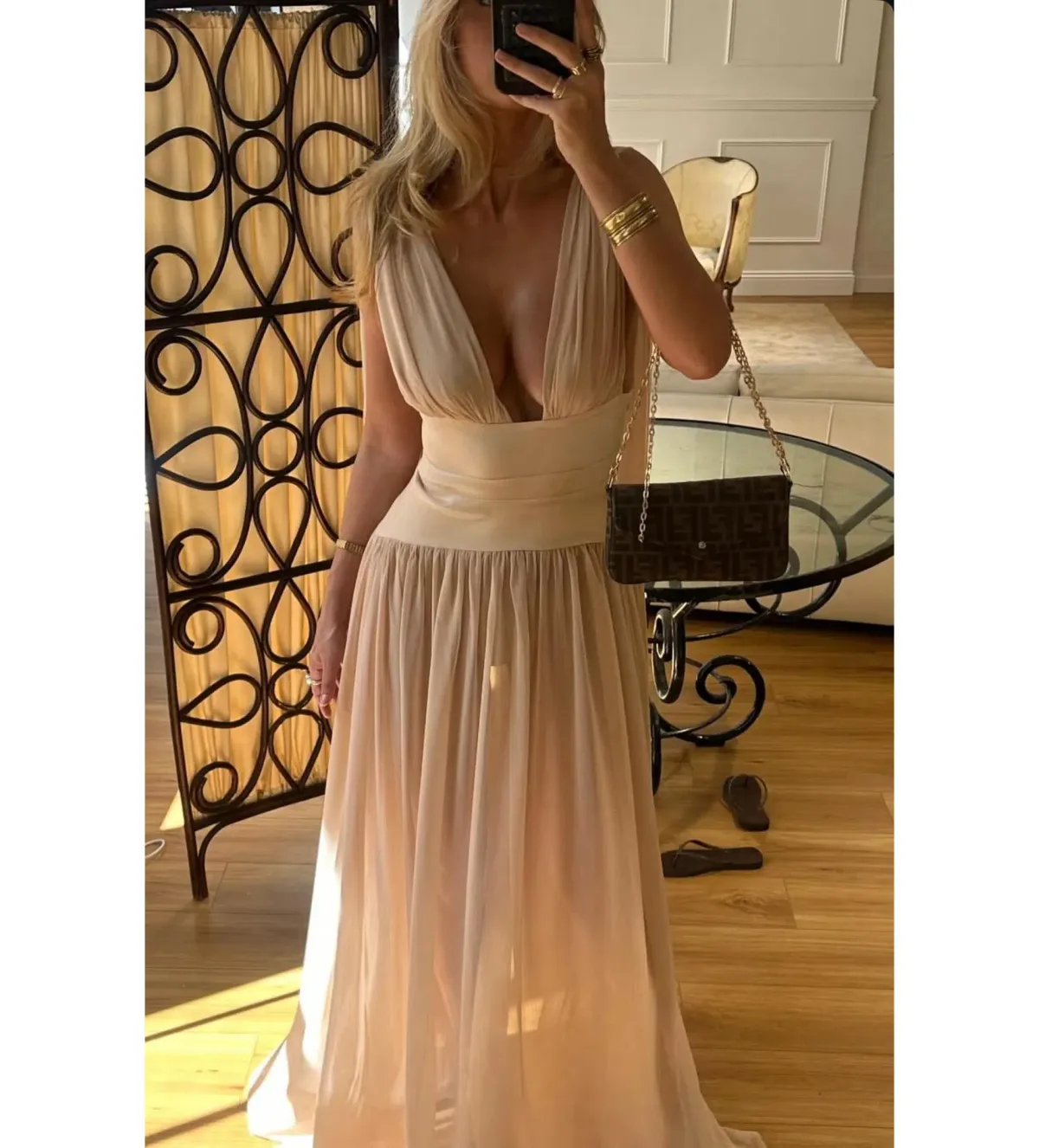 Arcina Ori Ramona Maxi Dress Champagne Size S/AU 8 - Image 2