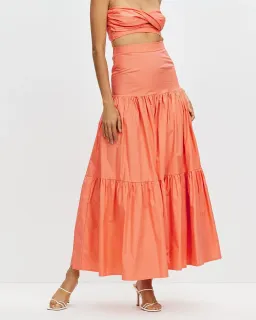 Runaway The Label Ayla Strapless Crop Top & Maxi Skirt Set in Sunset Size 8 for rent on The Volte - image 2