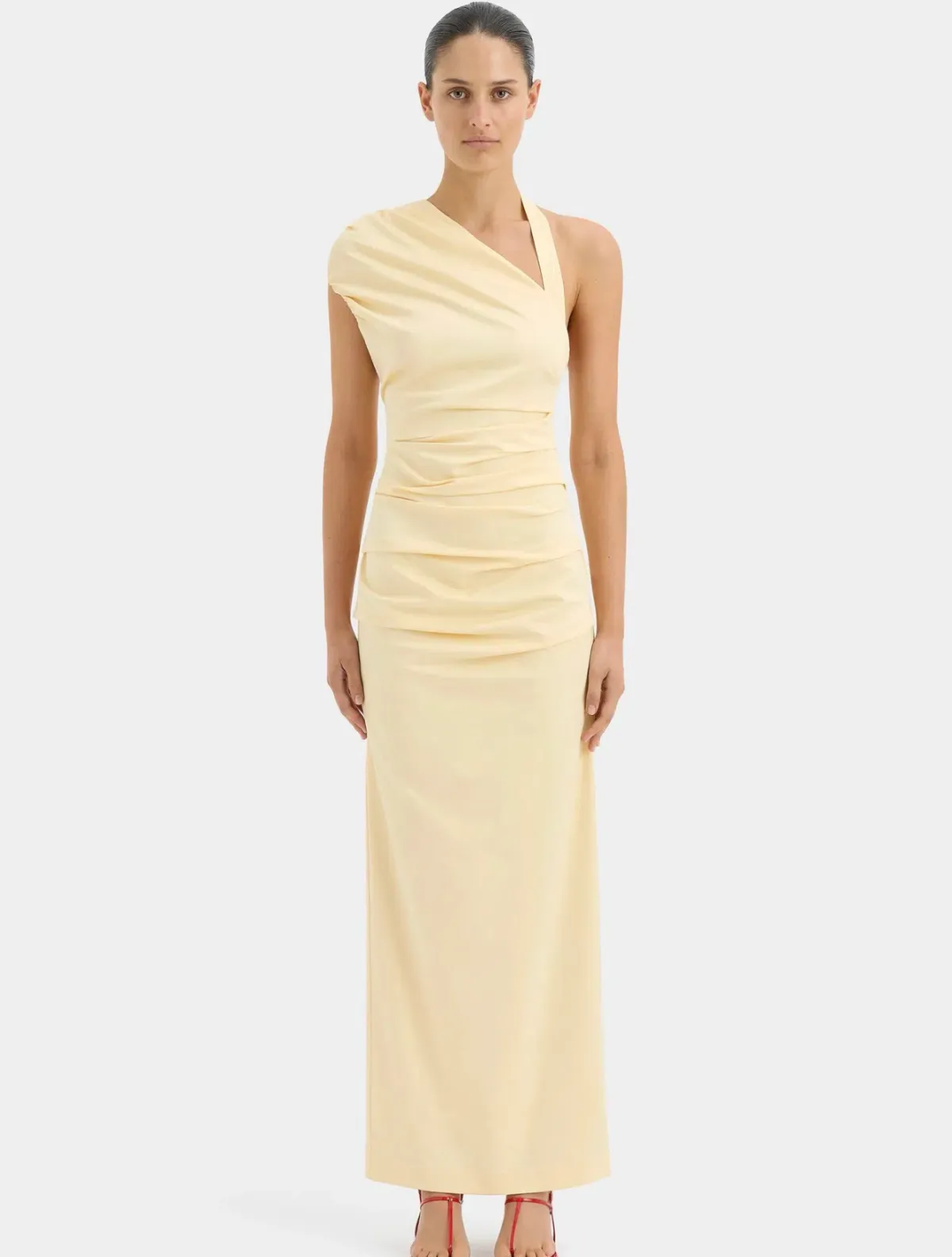 Sir The Label Giacomo Gathered Gown in Butter Yellow Size 2/AU10 - Image 1