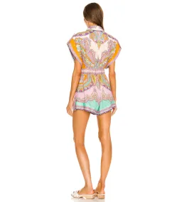 Zimmermann Lola Cuffed Playsuit in Daisy Paisley Size 3/AU14 for rent on The Volte - image 3