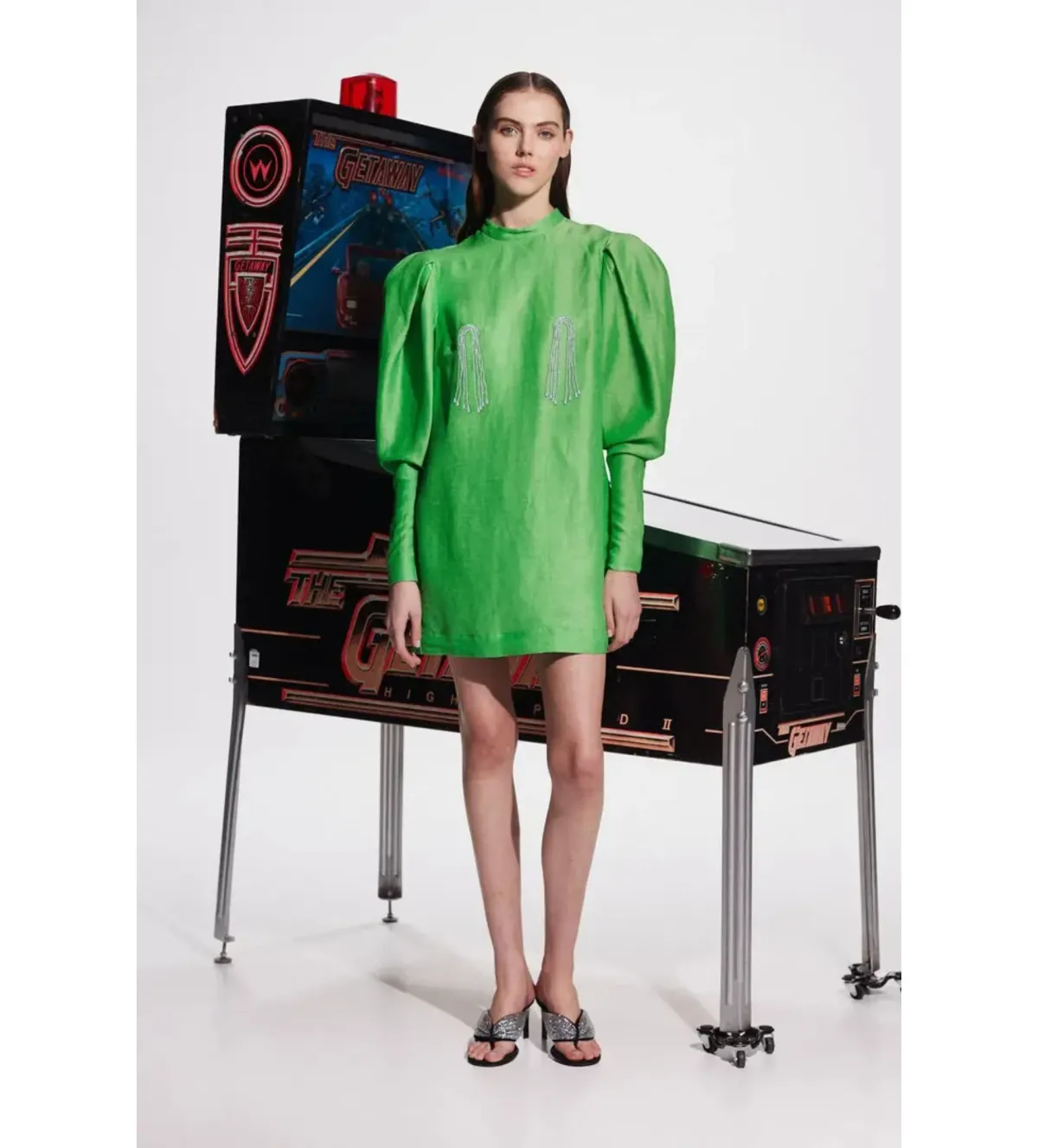Alemais Dazzle Mini Dress in Green Size AU12 - Image 1