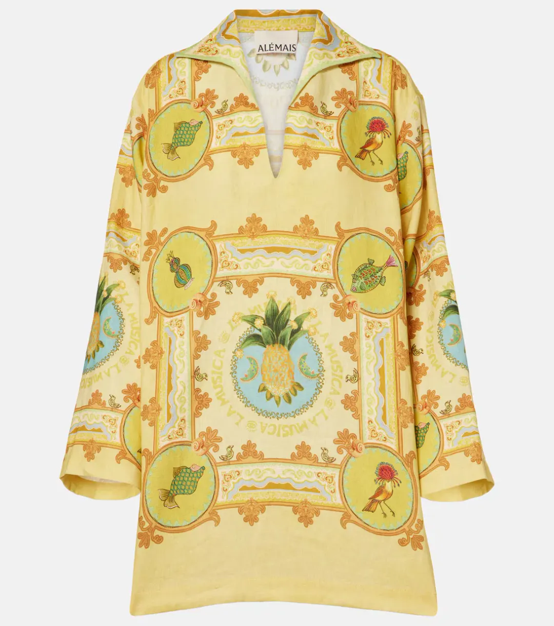 Alemais La Musica Tunic Mini Dress in Yellow Size 10 for rent on The Volte - main image
