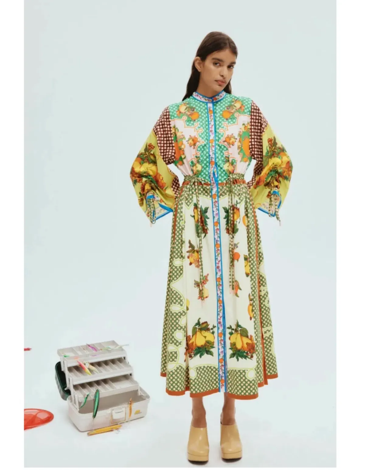 Alémais Lemonis Shirt Midi Dress in Print Size AU10 - Image 3