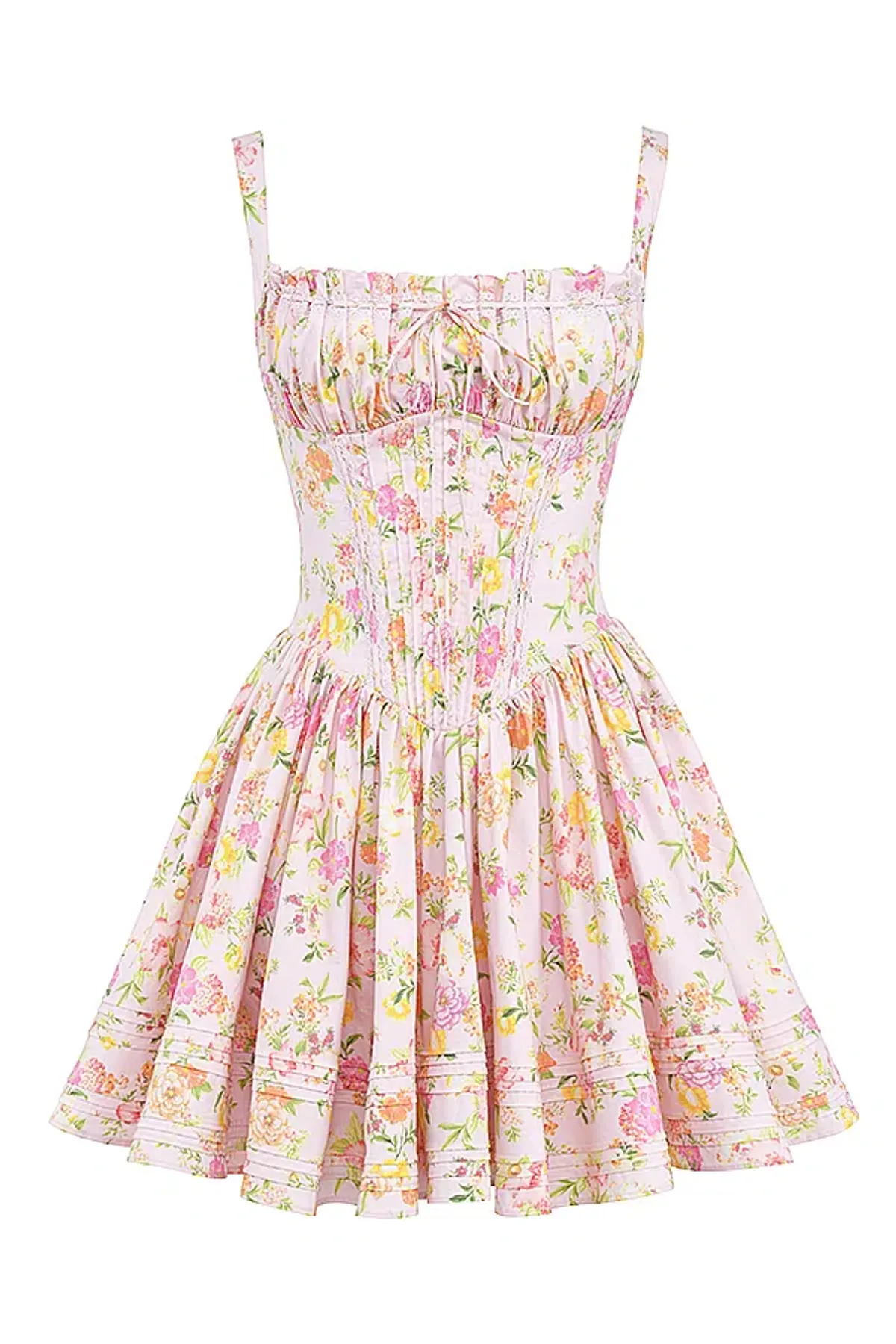 House of CB Natassia Cotton Mini Dress in Pink Meadow Print Size M / AU 10 - Image 3