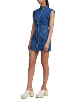Acler Taren Denim Mini Dress in Classic Wash Blue Size 10 for rent on The Volte - image 4