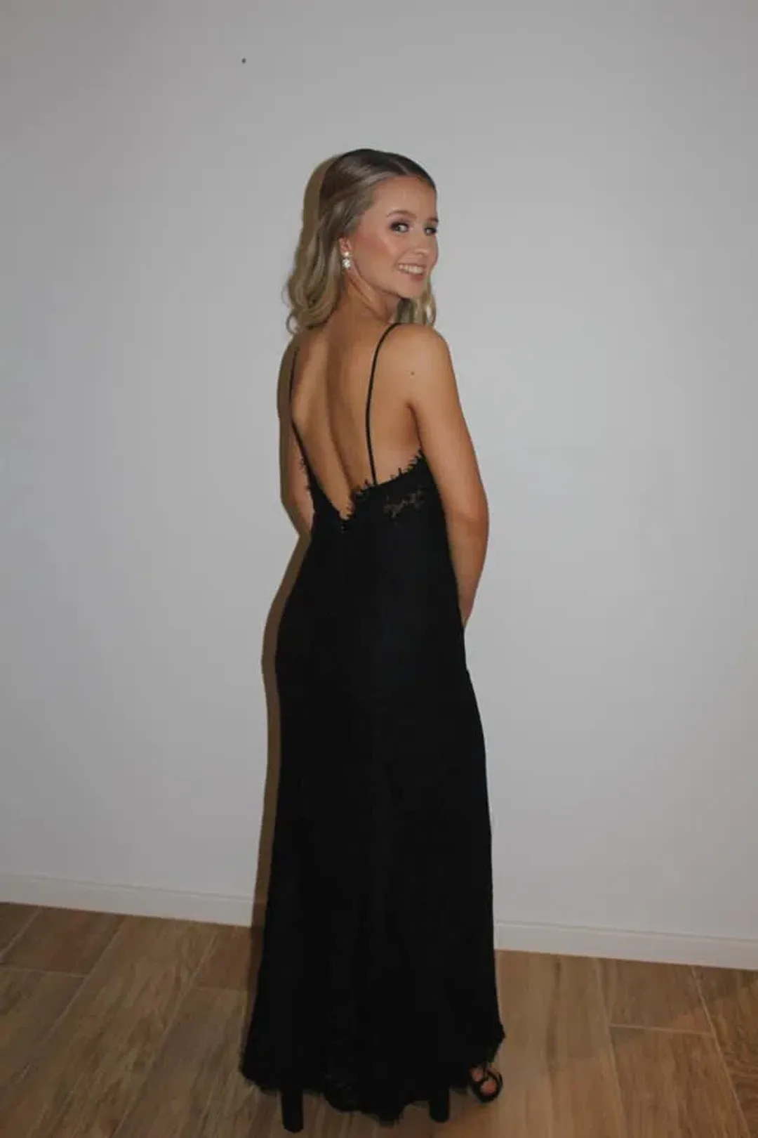 Fame and Partners Everett Lace Maxi Dress Black Size 6 for rent on The Volte - main image