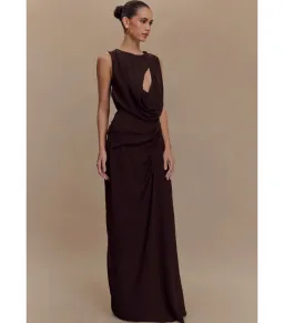 Meshki Oria Maxi Gown in Cacao Brown Size 8 for rent on The Volte - image 2