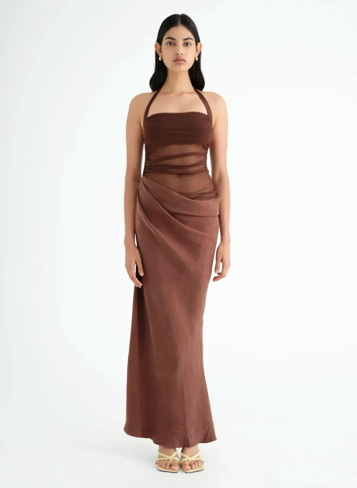 Benni Gina Maxi Dress in Chocolate Size AU12 - Image 1