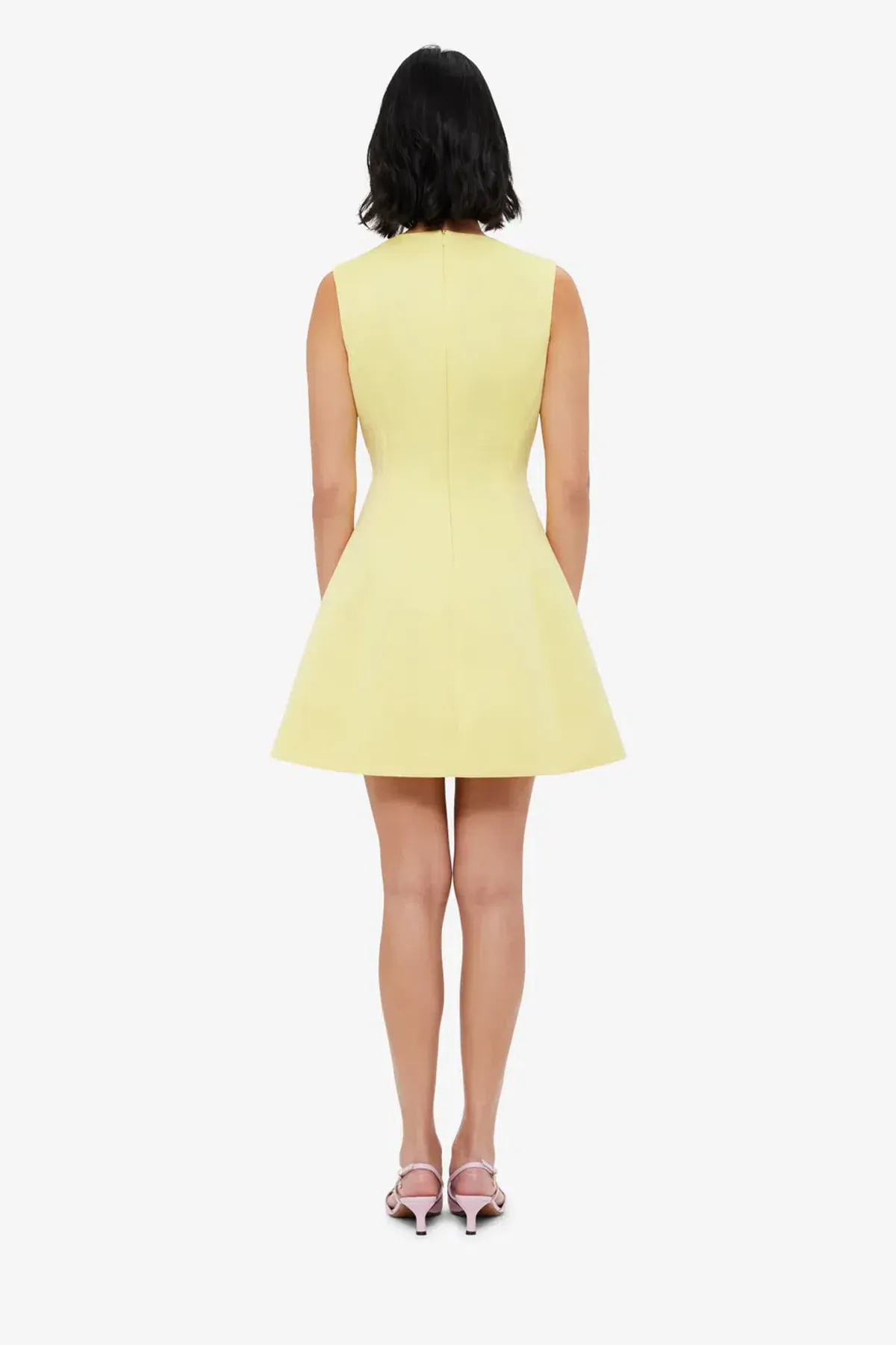 Leo Lin Chloe Sleeveless Mini Dress in Yellow Sorbet Size AU10 - Image 3