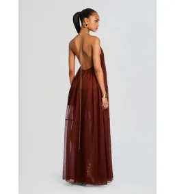 Retrofete Arlet Chiffon Dress in Chestnut Size XS/AU6 for rent on The Volte - image 4