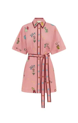 Alemais Timmy Embroidered Mini Dress in Pink Size AU10 for rent on The Volte - image 2