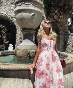 Zimmermann Waverly Corset Midi Dress in Pink Palm Size AU6 for rent on The Volte - image 3