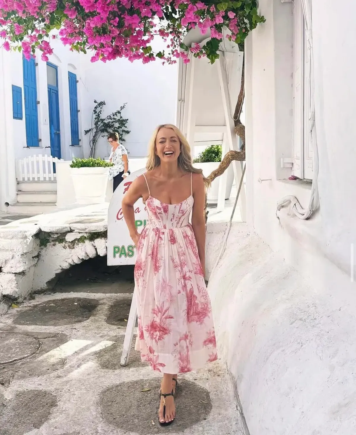 Zimmermann Waverly Corset Midi Dress in Pink Palm Size AU6 for rent on The Volte - main image