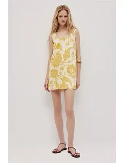 Aje Studio ELARA MINI DRESS Yellow Size 8 for rent on The Volte - image 1