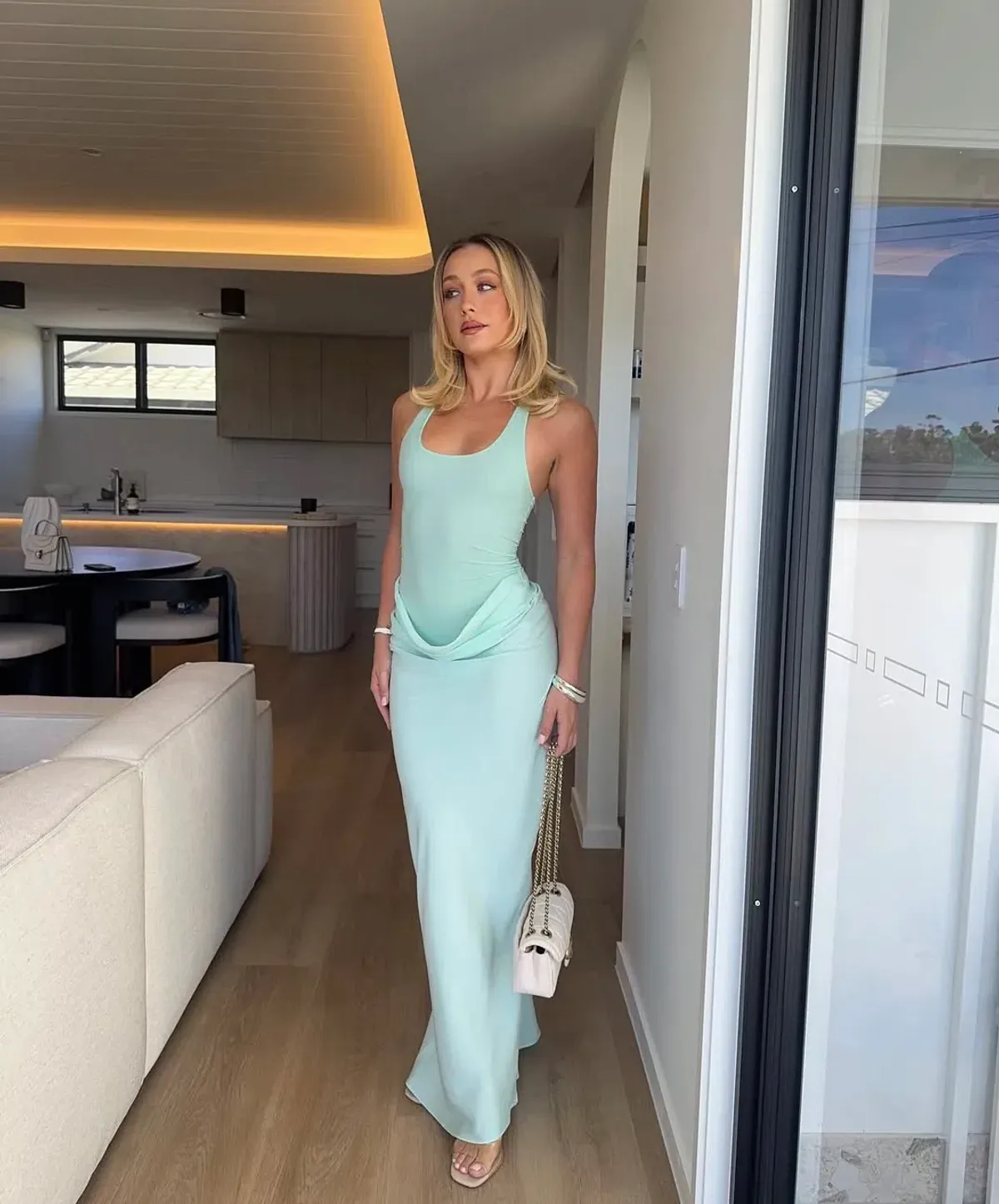 Benni Jade Maxi Dress Aqua Size 8 for rent on The Volte - main image