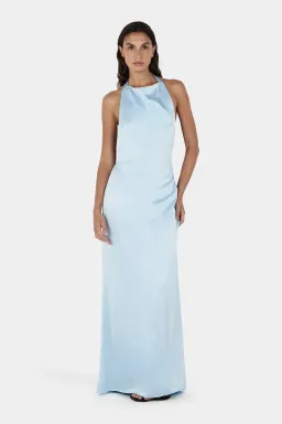 Hansen And Gretel Petra Satin Backless Gown Sky Blue Size 10 for rent on The Volte - image 5