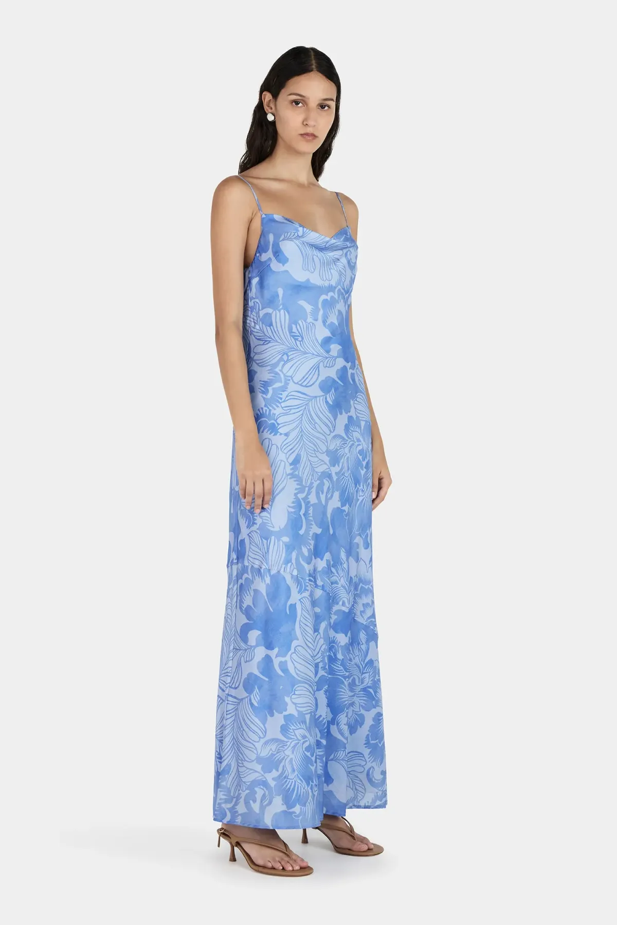 Hansen And Gretel Florencia Midi Dress Crush Blue Size 8 - Image 4