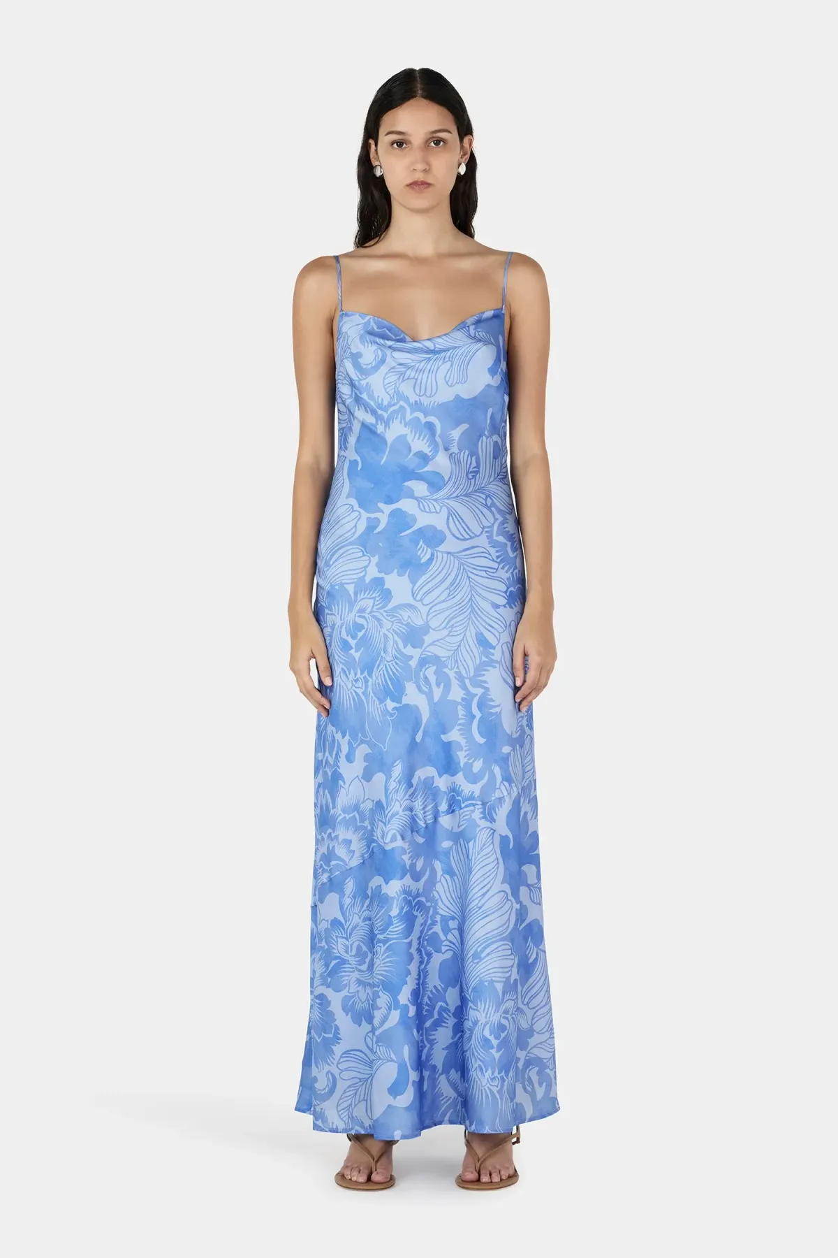 Hansen And Gretel Florencia Midi Dress Crush Blue Size 8 - Image 1