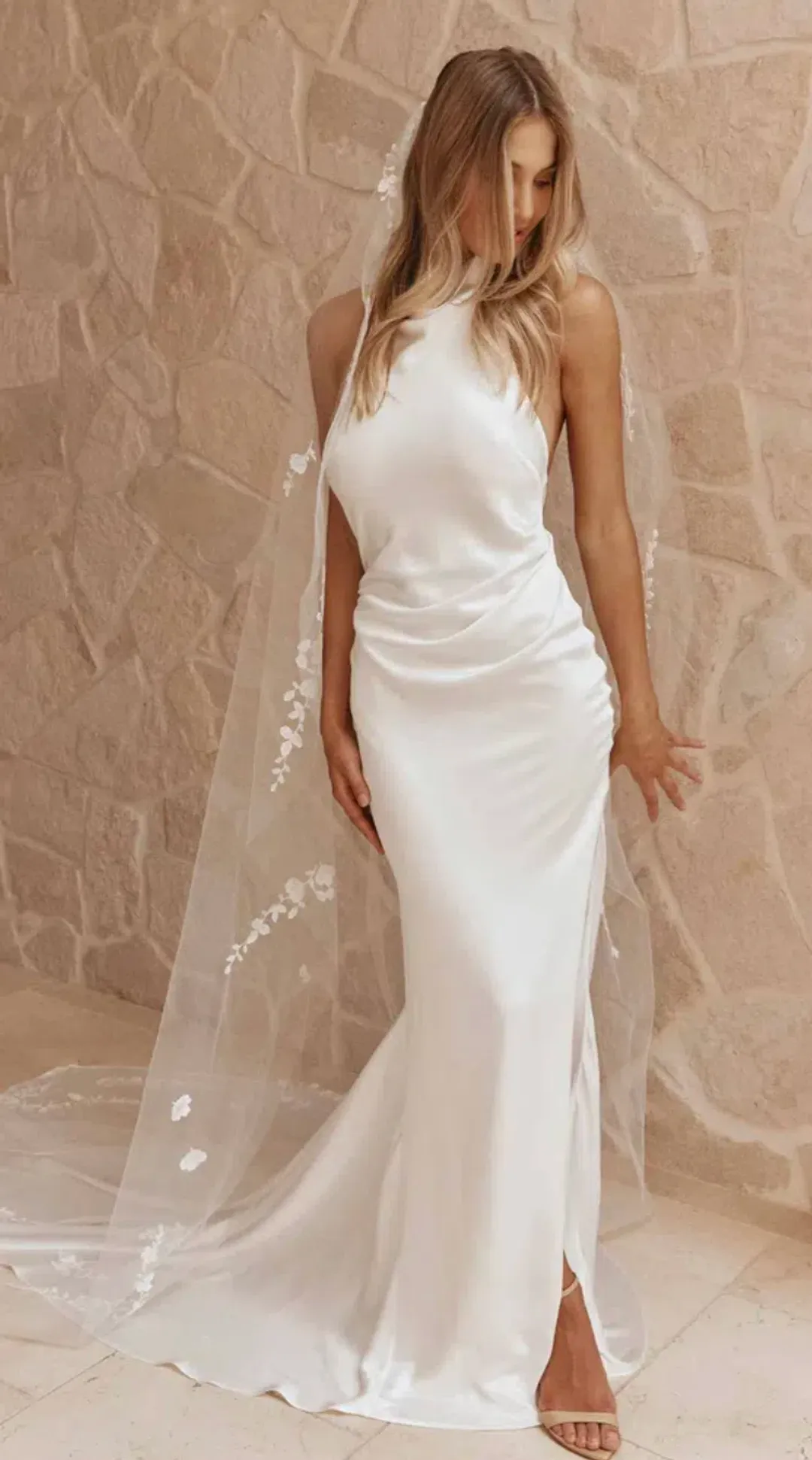 GRACE LOVES LACE Goldie Halter-neck Wedding Dress / Bridal Gown Size S for rent on The Volte - main image