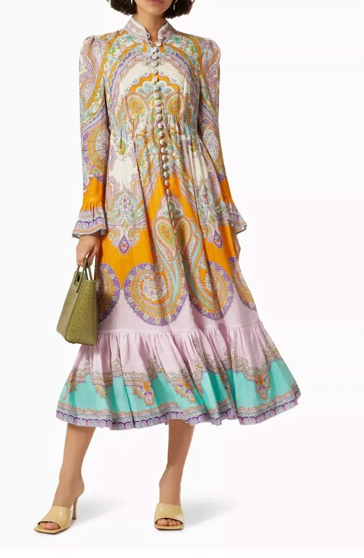 ZIMMERMANN LOLA PAISLEY MIDI DRESS DAISY PAISLEY SIZE 1 (8-10au) - Image 1