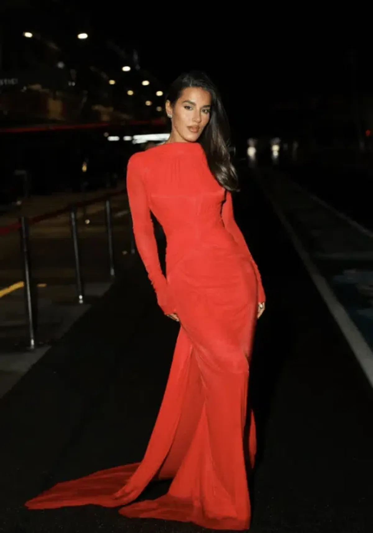 Effie Kats Monaco Gown Red Size 8/S for rent on The Volte - main image