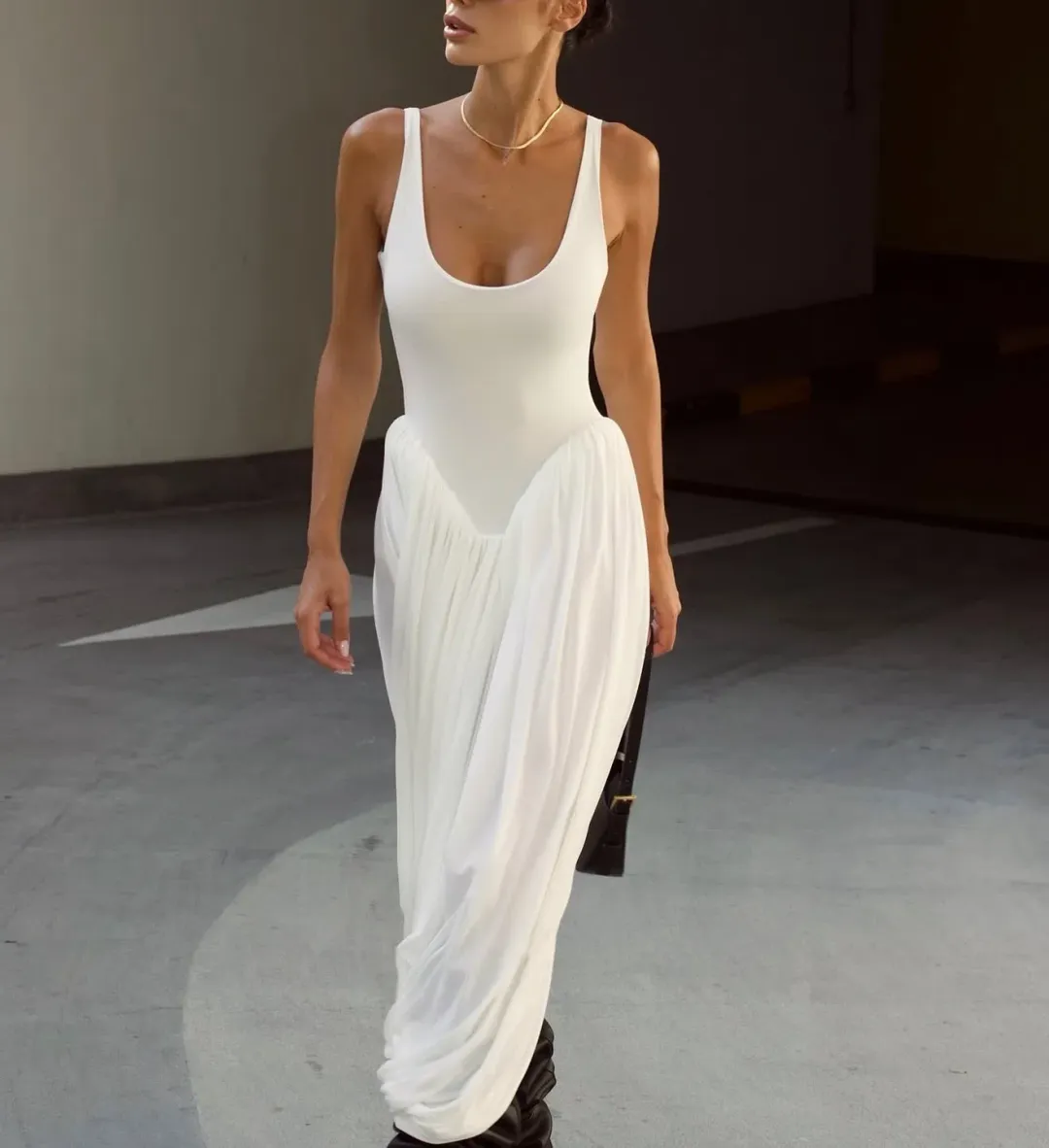 Say no more Moscow white dress with puffs size XS for rent on The Volte - main image
