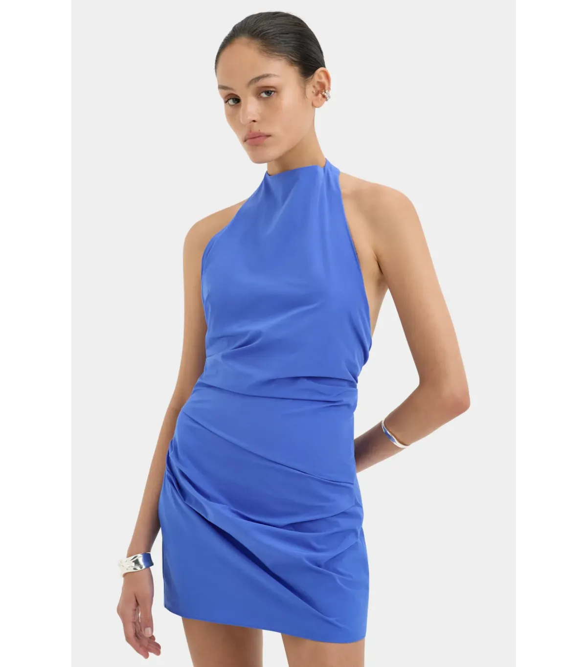 Sir the Label Sol Halter Mini Dress in Cobalt Blue Size AU 10 - Image 2