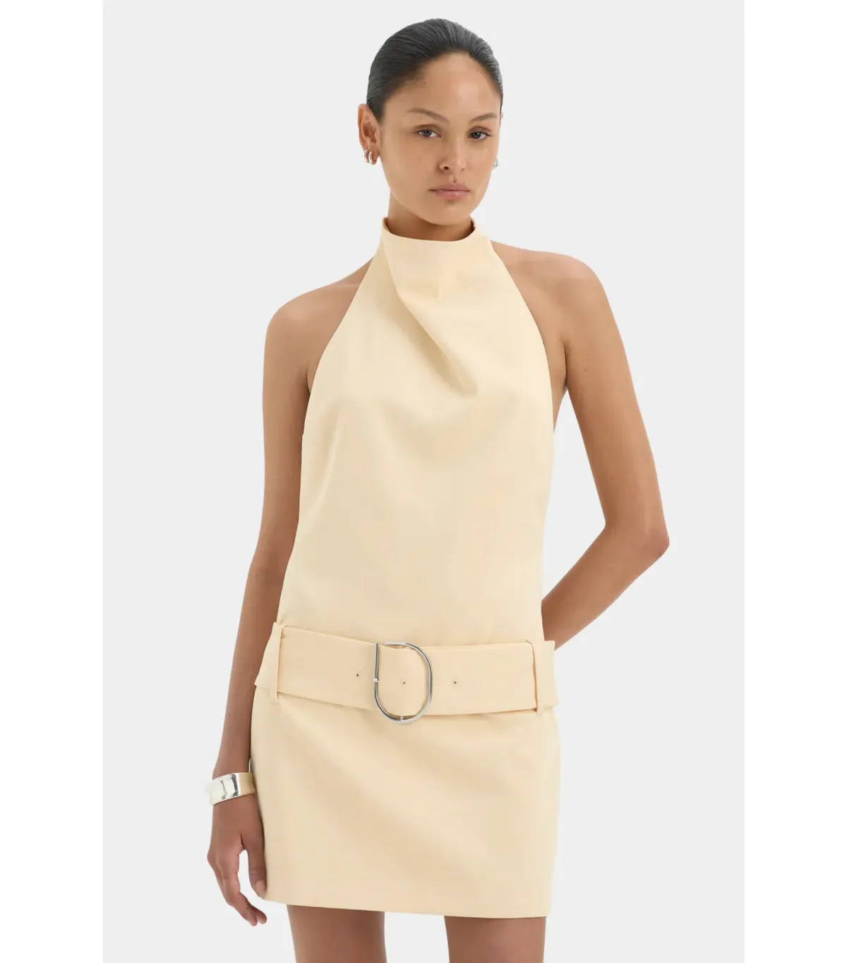 Sir the Label Sabina Belted Mini Dress in Butter Size 10 - Image 2