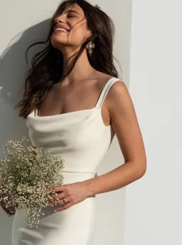 GRACE LOVES LACE Grace Crepe Fit Wedding Dress / Bridal Gown Size M for rent on The Volte - image 3