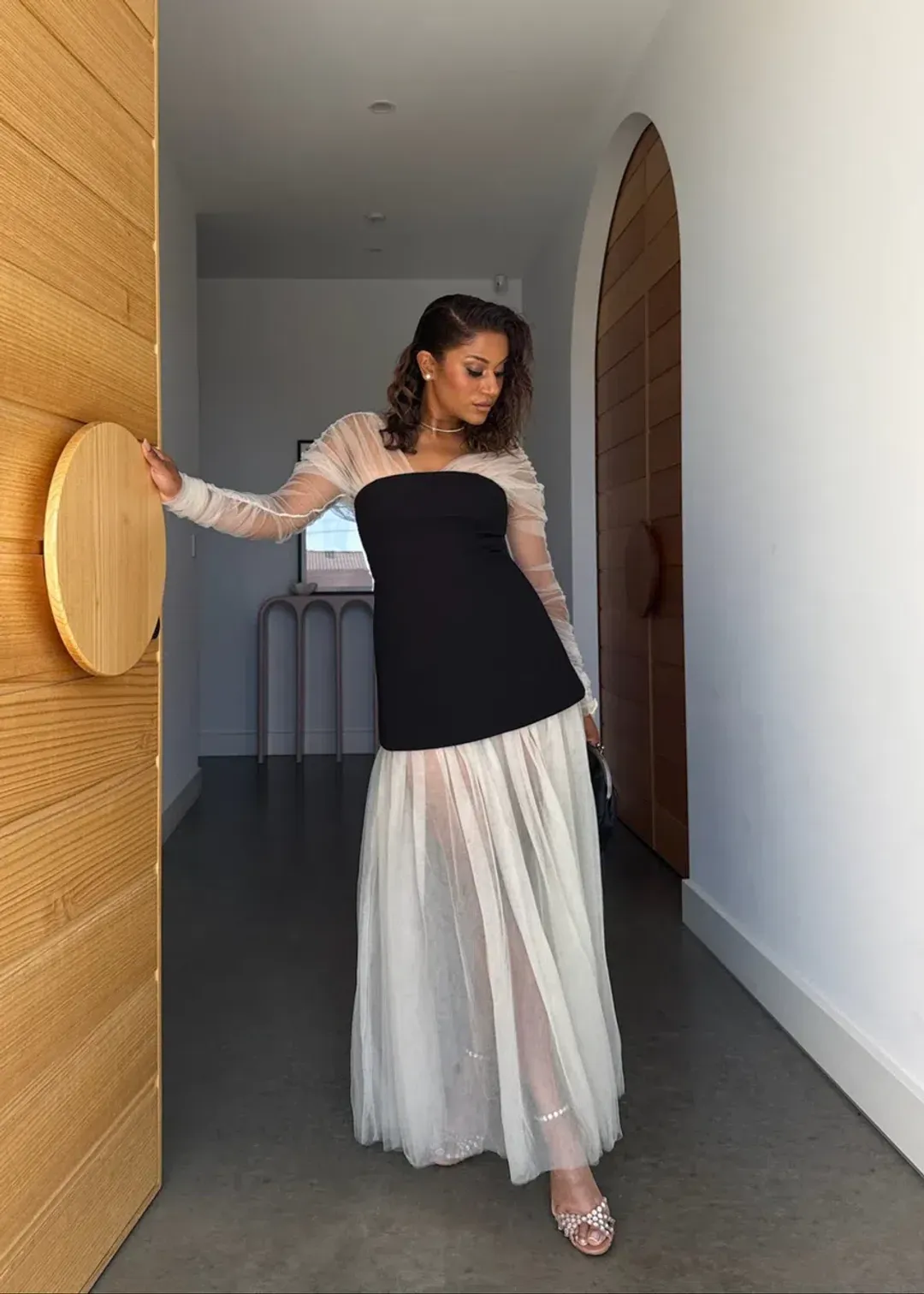 Sheike Isabella Gown, Black/cream for rent on The Volte - main image