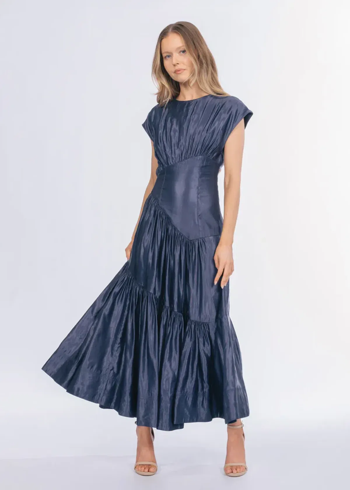 Serendipity Reflection Midi Dress in Navy Blue Size 6 - Image 1