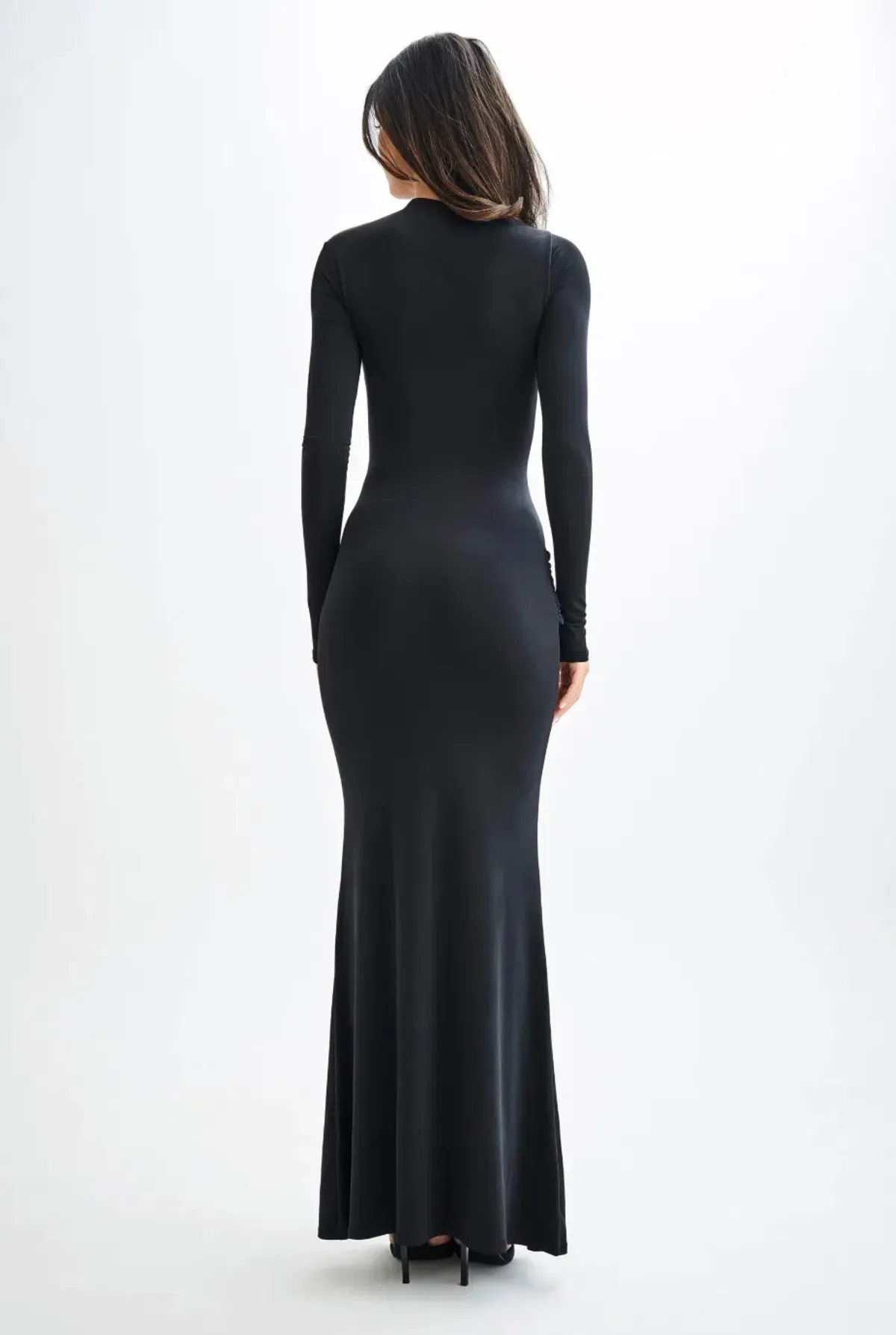 Meshki Halcyon Long Sleeve Slinky Maxi Dress Black Size XS - Image 2