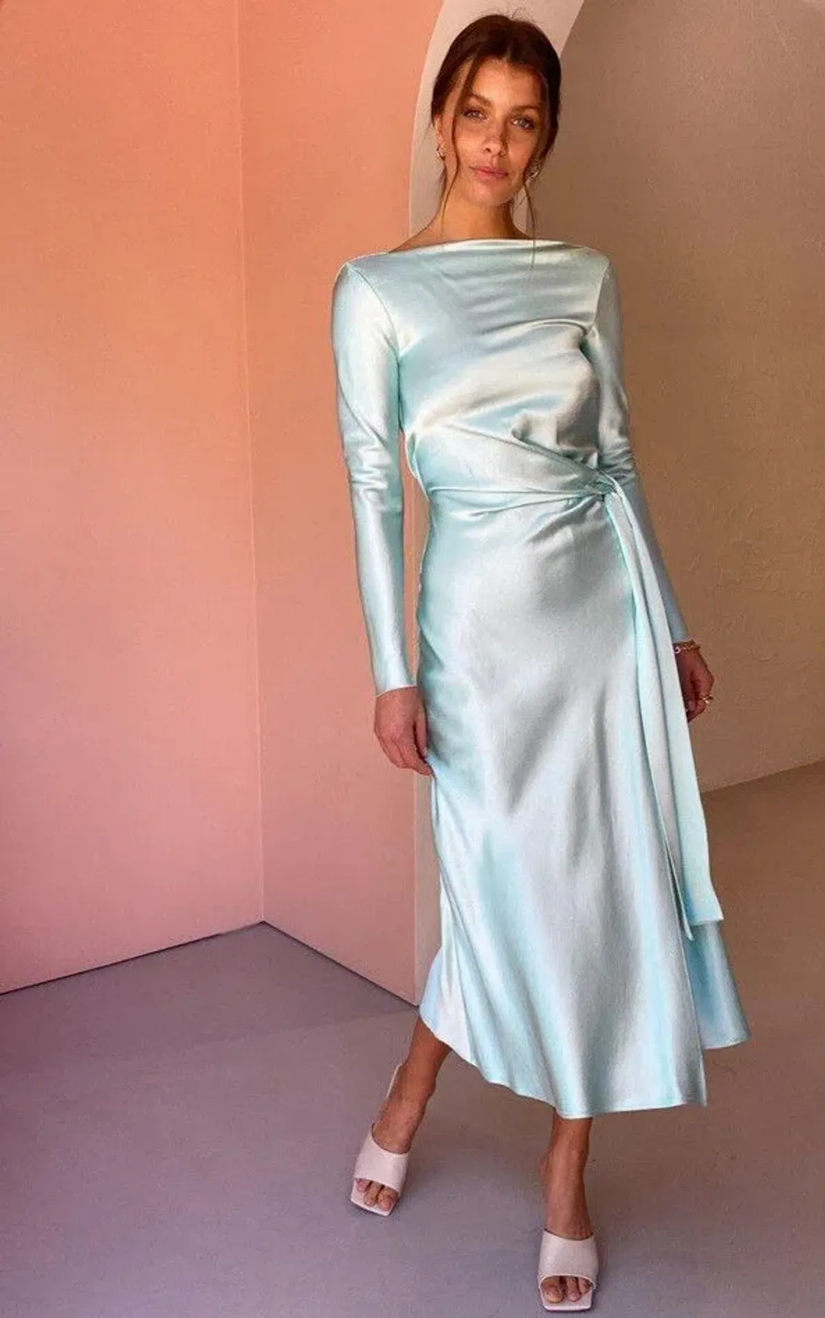 bec+ bridge agatha long sleeve midi dress for rent on The Volte - main image