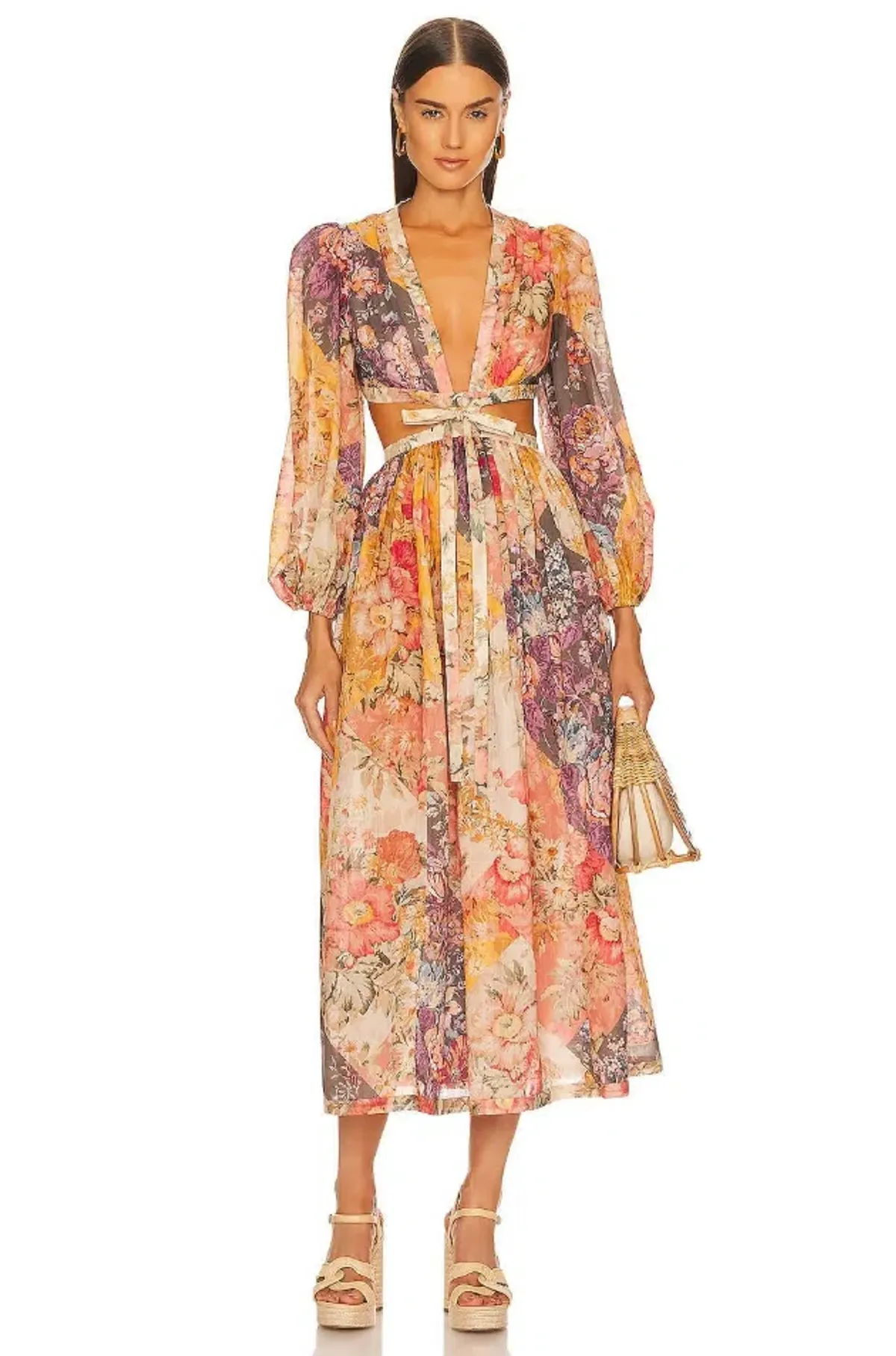 Zimmermann Pattie Patchwork Long Dress for rent on The Volte - main image