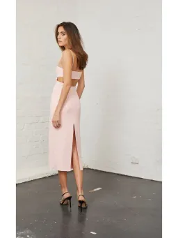 Bec & Bridge Elle Cut Midi Dress Light Blush Size AU 6 for rent on The Volte - image 2