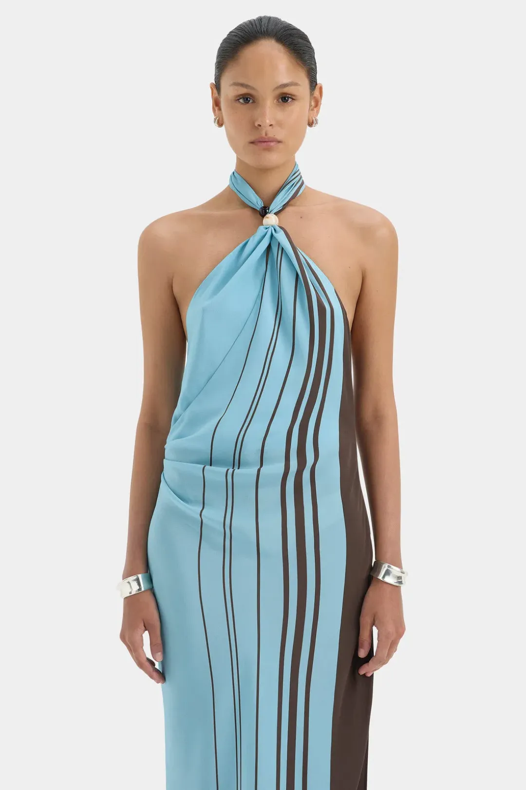 Sir Rioja Halter Scarf Maxi Dress size 8 for rent on The Volte - main image