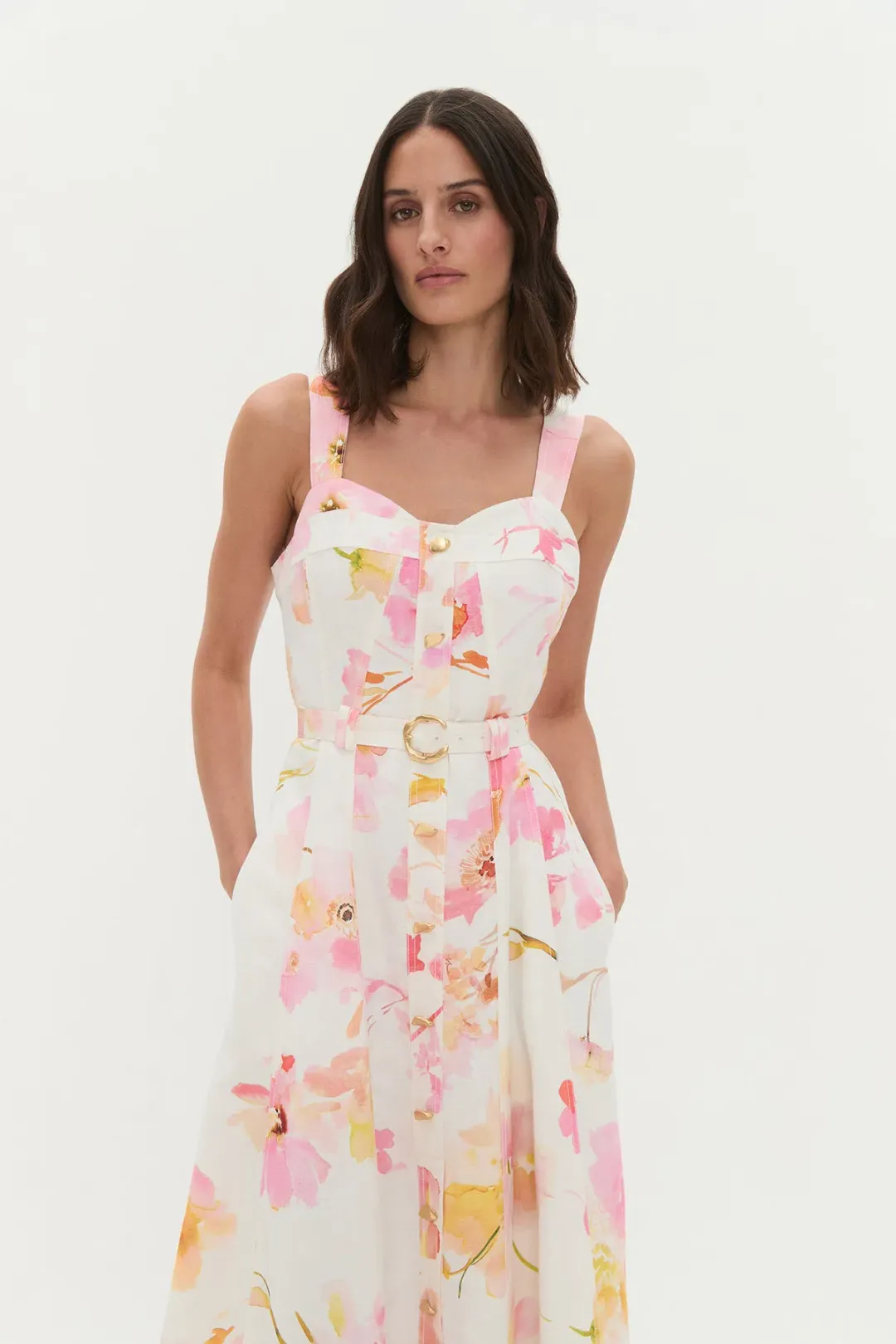 AJE ZARIE MIDI DRESS in WILDFLOWERS SIZE 6 for rent on The Volte - main image