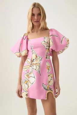AJE FLOURISH MINI DRESS / PINK HIBISCUS / SIZE 16 for rent on The Volte - image 1