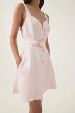 Aje Clay Belted Mini Dress / Pastel Pink / Size 16 for rent on The Volte - image 5