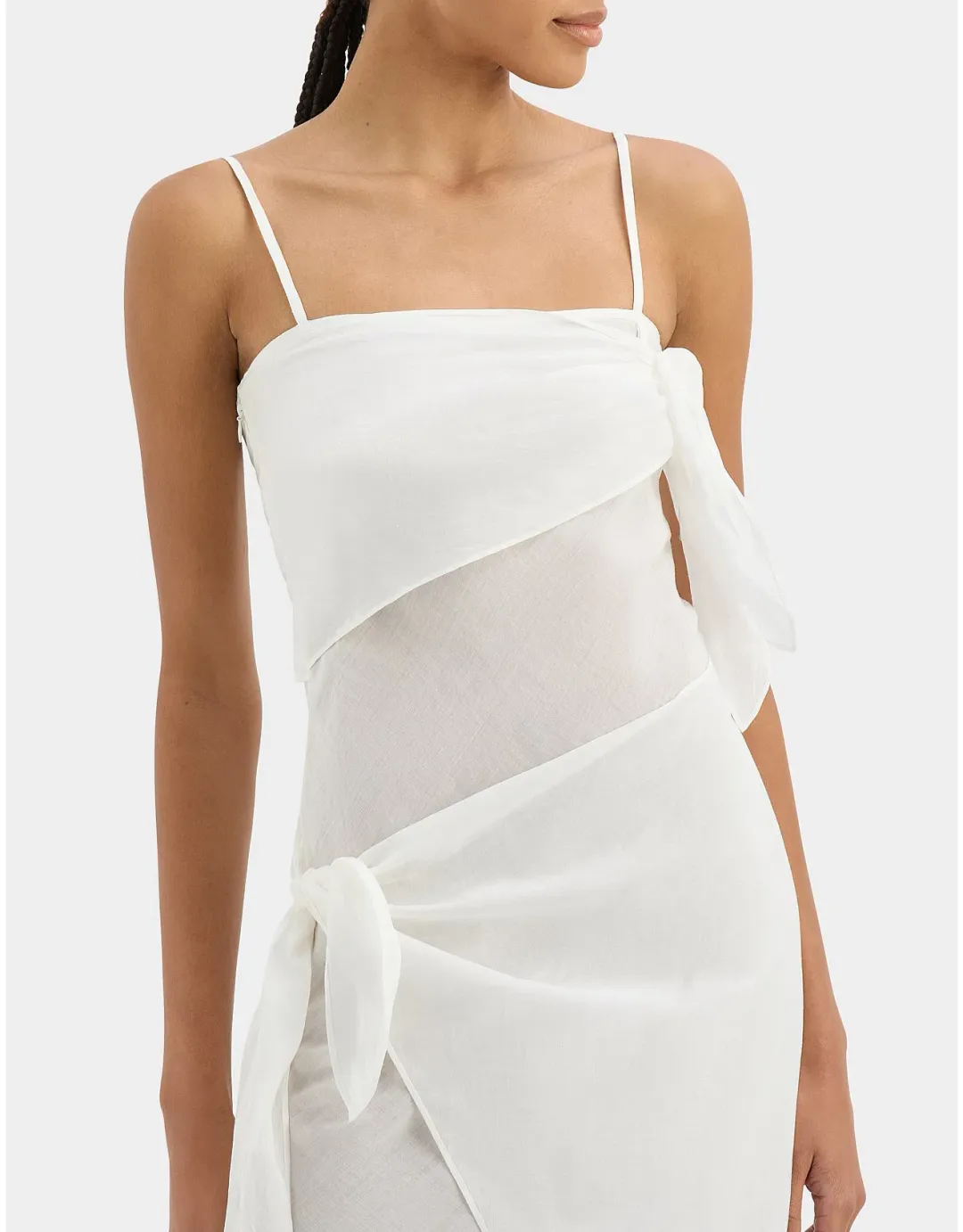SIR Rosalia Wrap midi dress Ivory for rent on The Volte - main image